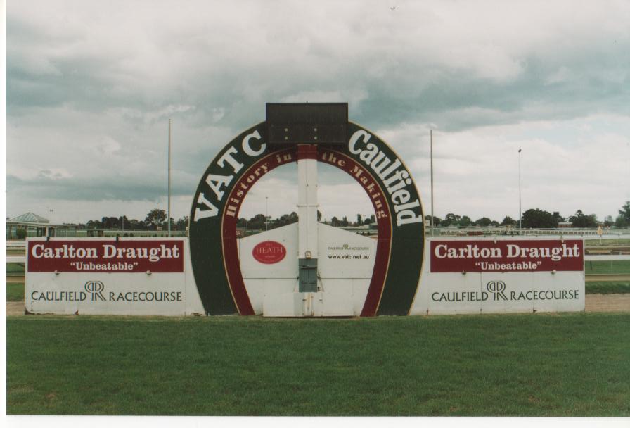Caulfield Race Course winning post